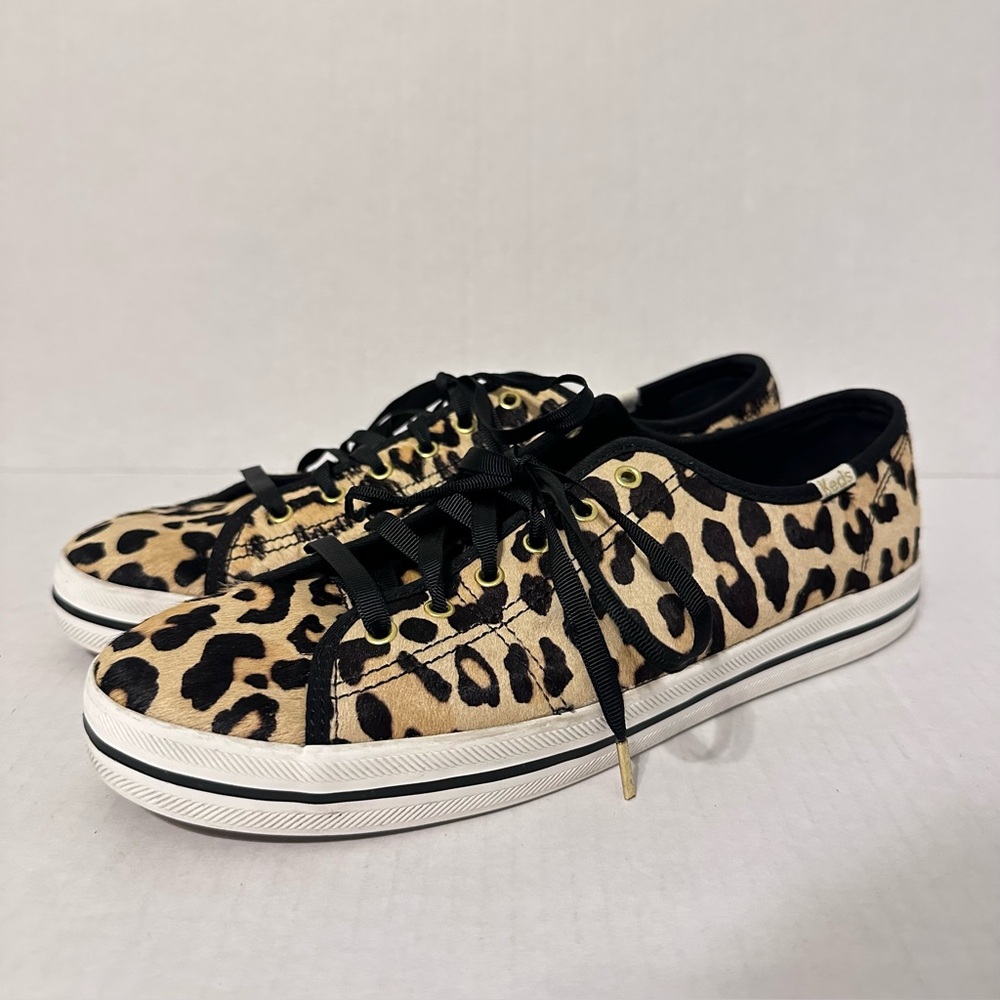 Keds x Kate Spade New York Leopard Print Sneakers Women’s size 8.5 Calf hair